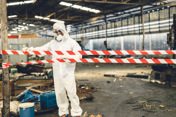 Professional Biohazard Cleanup technician working in Stirling, NJ